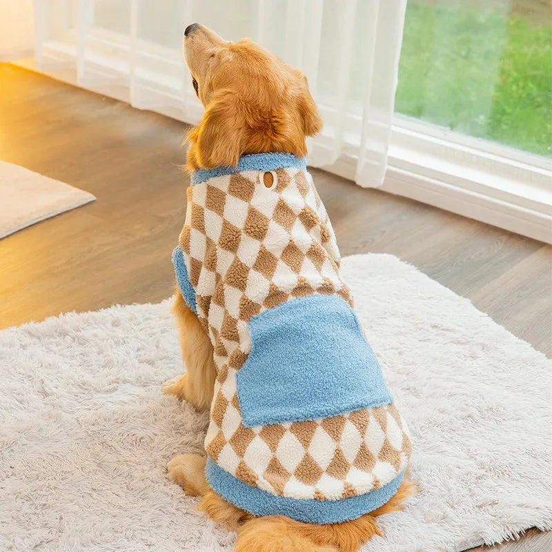 Fleece Dog Hoodie for Large Breeds - Soft Warm Jacket for Golden Retriever & Labrador