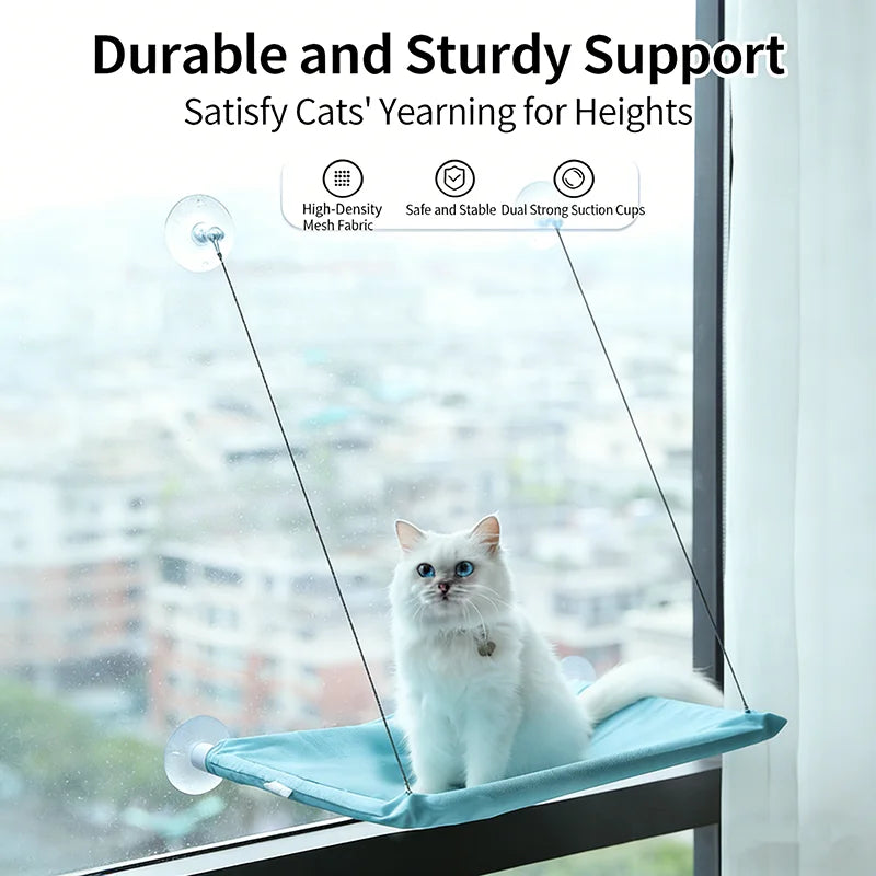 Premium Window Cat Hammock - Washable Suction Cup Pet Bed