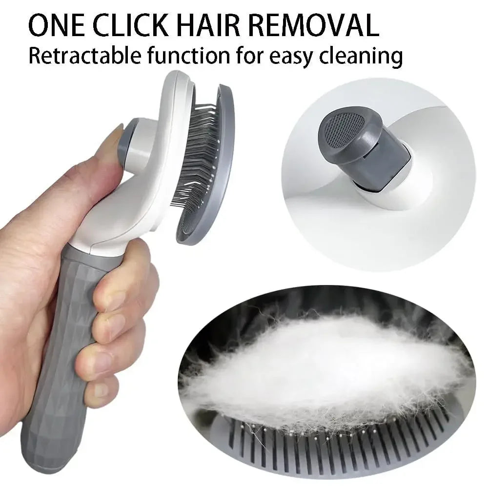 Self-Cleaning Pet Grooming Brush for Cats & Dogs