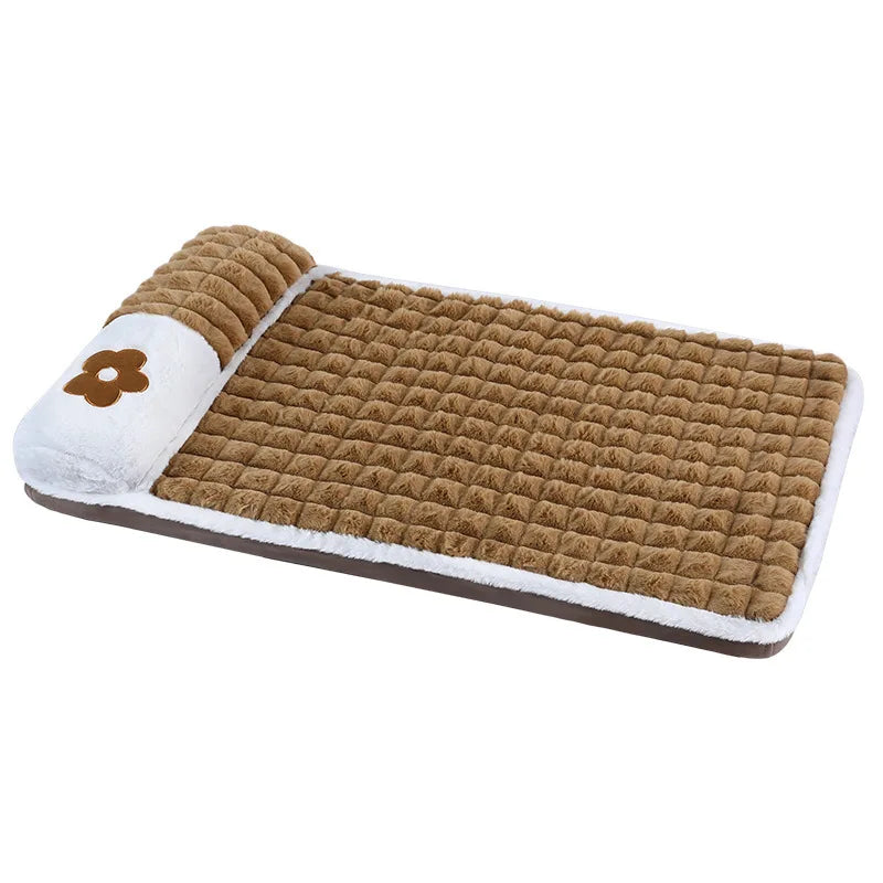 Orthopedic Dog Bed Mat - Cervical Spine Support with Removable Cover for Small to Large Dogs