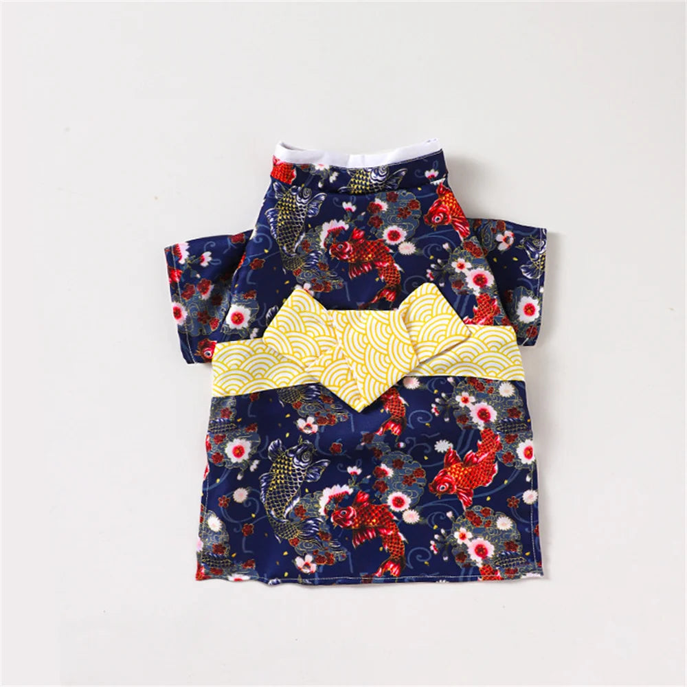 Japanese Style Pet Kimono - Lightweight Summer Coat for Cats & Dogs