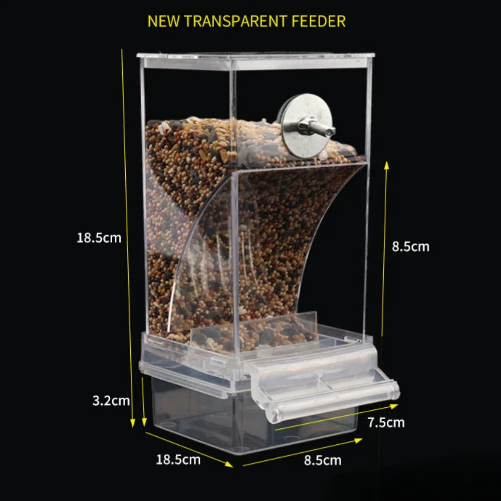 Automatic Bird Feeder with Anti-Splash Design for Parakeets