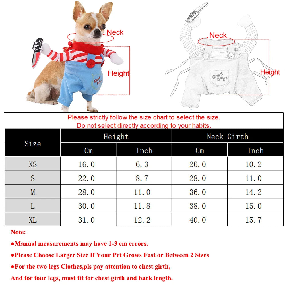 Halloween Dog Costume - Adjustable Cosplay Outfit for Small to Medium Dogs & Cats