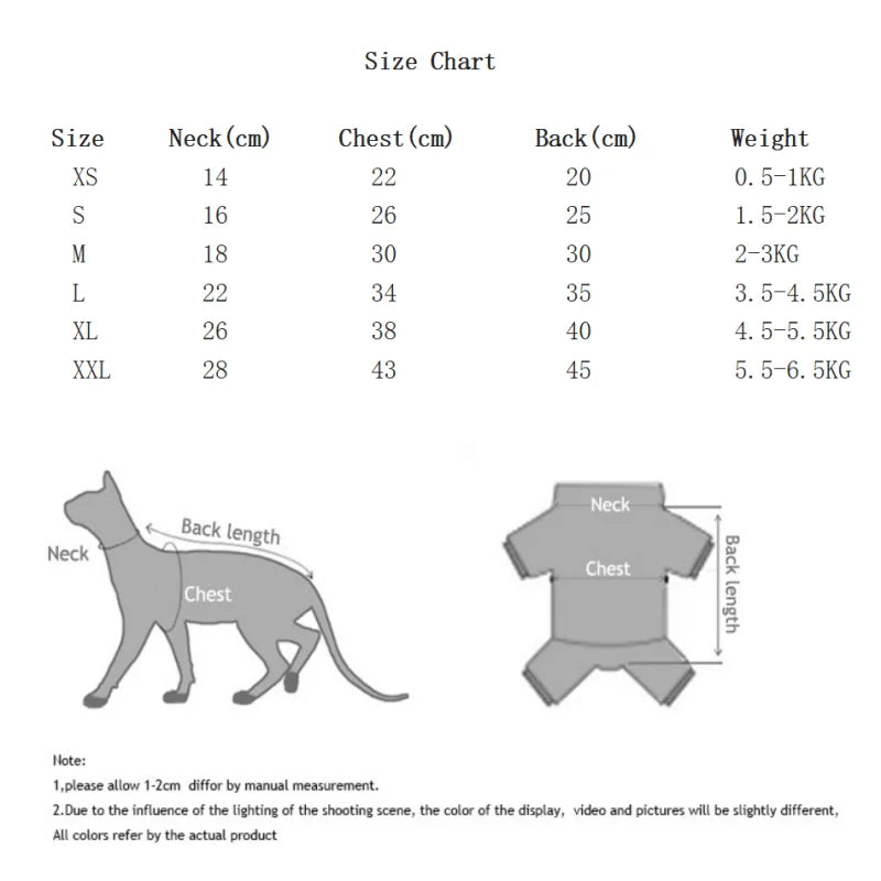 Soft Cotton Cat & Small Dog Jumsuit - 4-Legged Coat for Kittens & Puppies