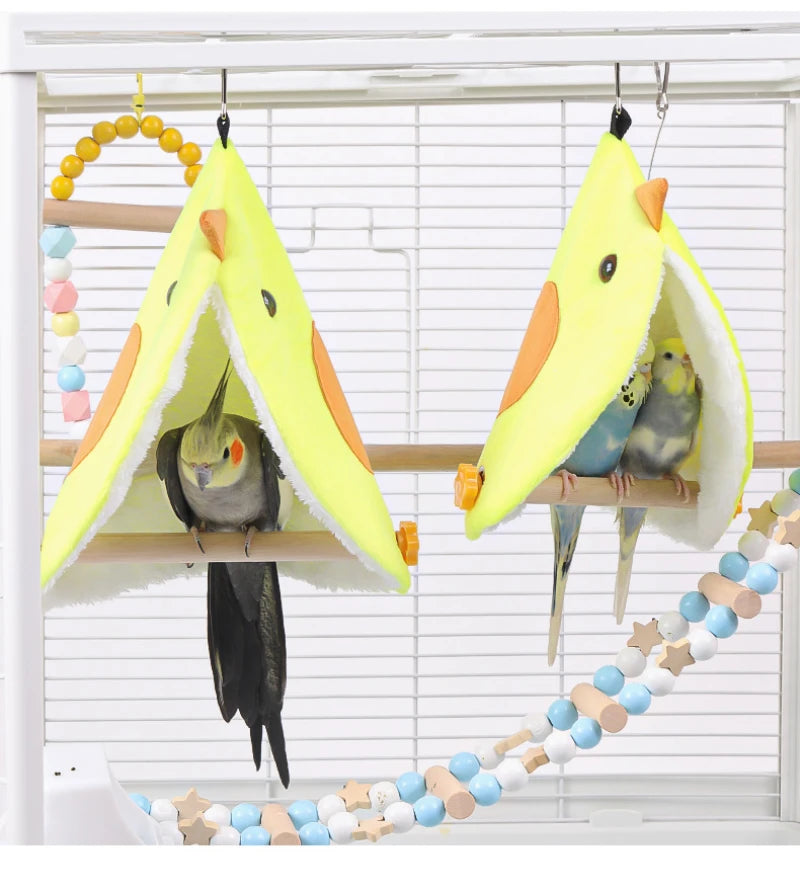 Plush Bird Nest Hammock - Cozy Hanging Bed for Parrots & Parakeets