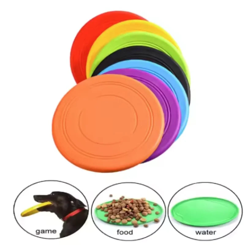 Silicone Flying Disc Dog Toy - Durable Chew-Resistant Interactive Pet Toy