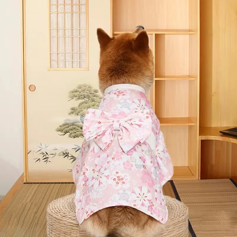 Japanese Style Pet Kimono - Lightweight Summer Coat for Cats & Dogs