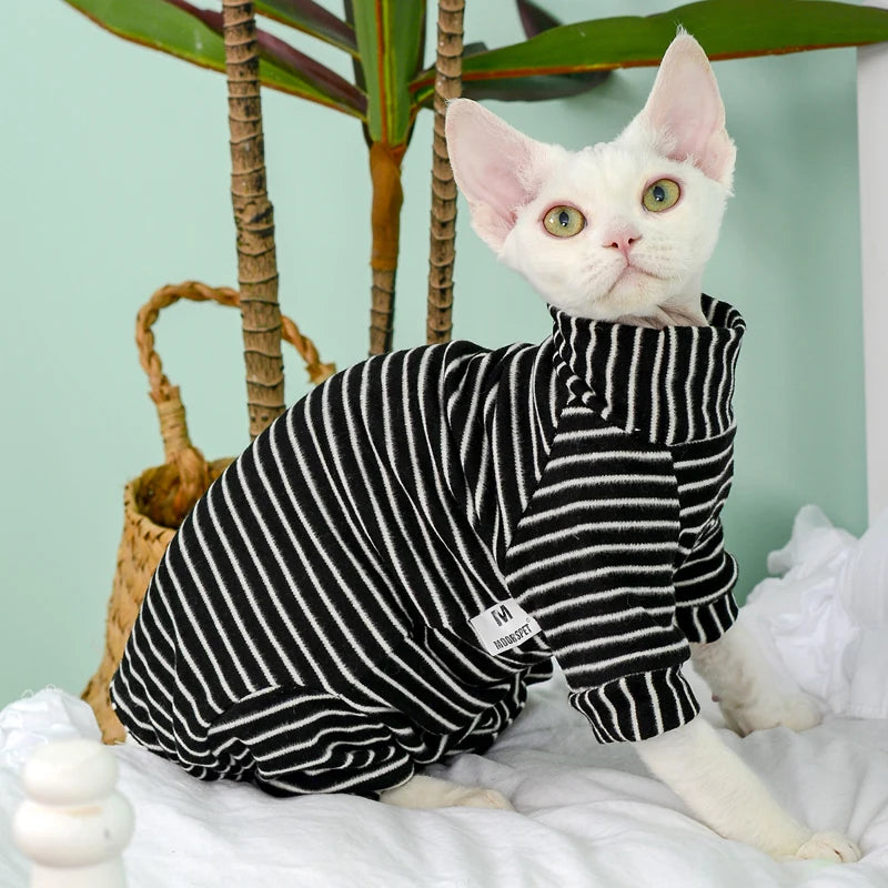 Soft Cotton Cat & Small Dog Jumsuit - 4-Legged Coat for Kittens & Puppies