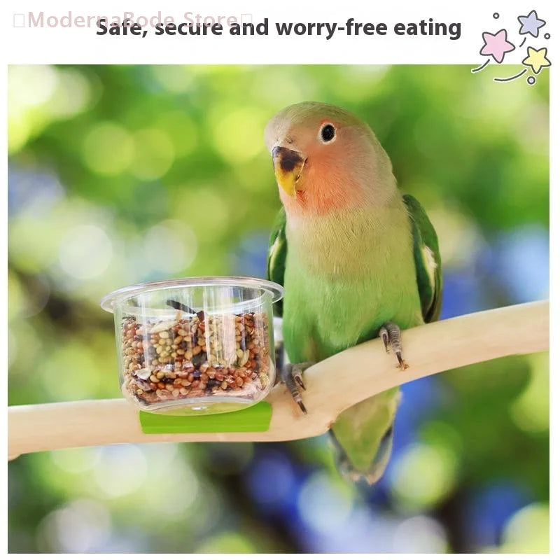 Clip-On Parrot Food & Water Bowl - Bird Cage Feeder with Bracket for Small Pets