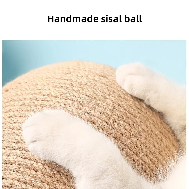 Premium Sisal Rope Scratching Ball - Interactive Cat Toy & Furniture Protector
