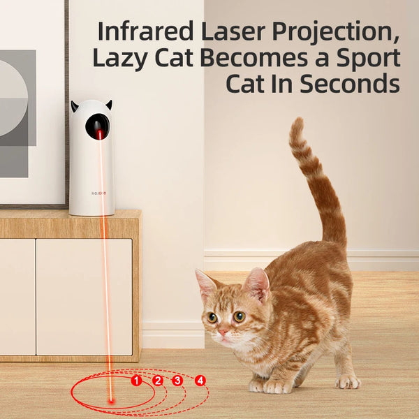 ROJECO Automatic Interactive Cat Laser Toy - Smart LED Pet Teaser