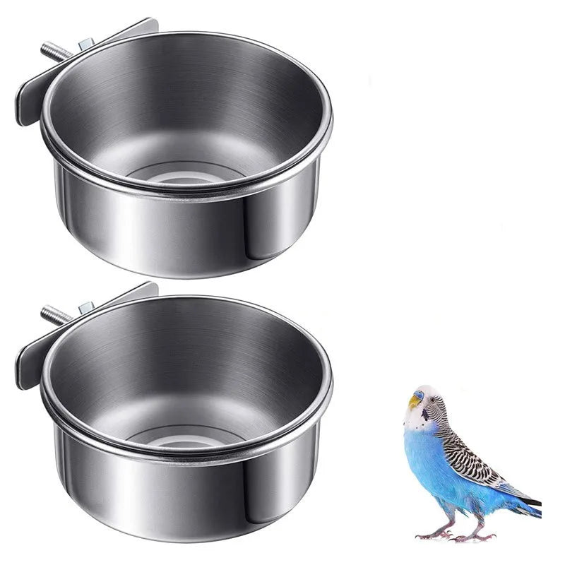 Stainless Steel Bird Feeder with Clamp Holder