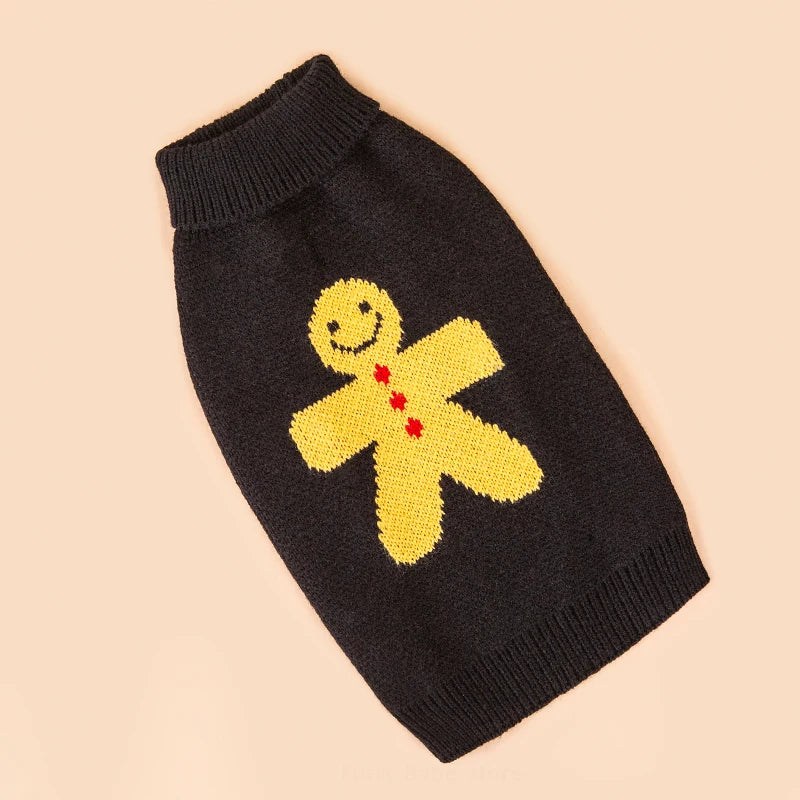 Christmas Dog Sweater - Knitted Turtleneck Pullover for Small Dogs