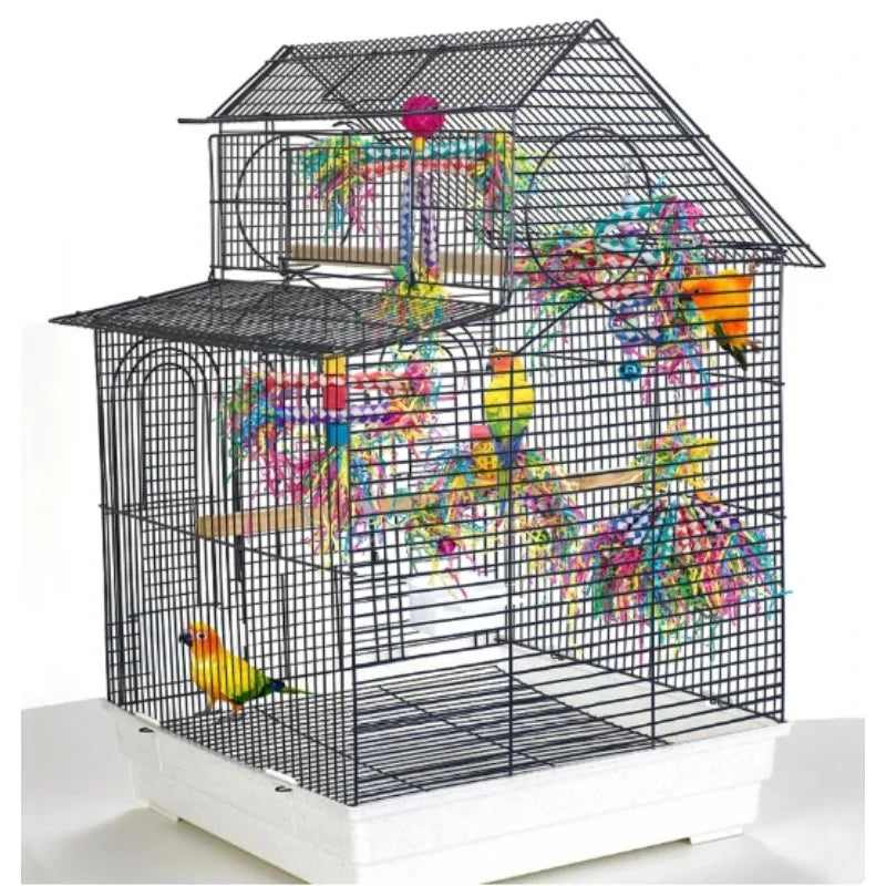 Premium Parrot Toy Set - Natural Wood & Woven Enrichment Toys