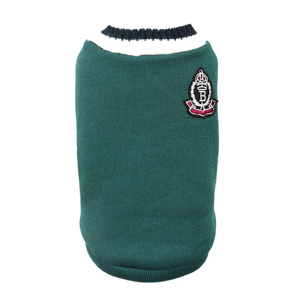 Collegiate Style Pet Vest - Winter Warm Cat & Dog Sweater Jacket