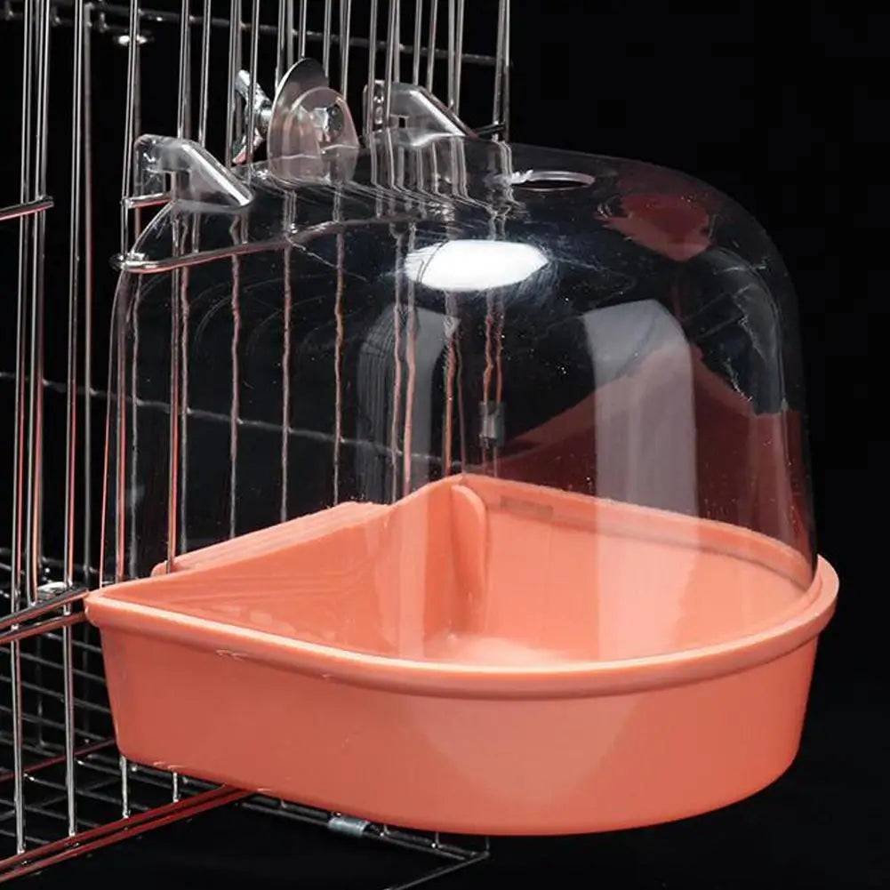Hanging Bird Bath for Parrots - Waterproof Cage-Style External Bathtub