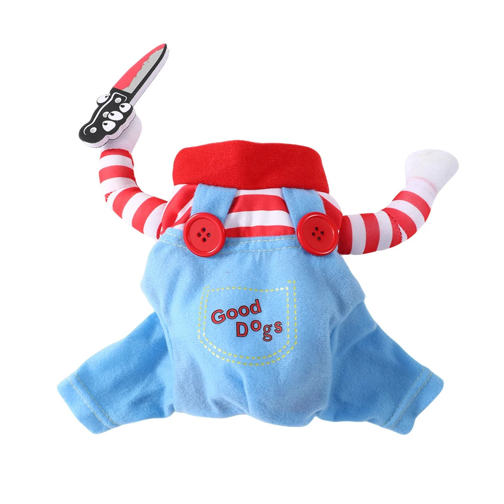 Halloween Dog Costume - Adjustable Cosplay Outfit for Small to Medium Dogs & Cats