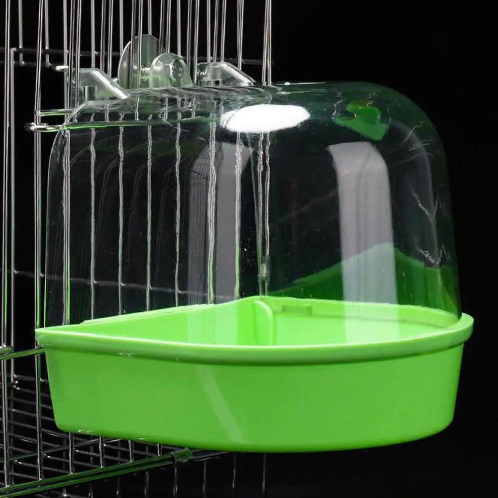 Hanging Bird Bath for Parrots - Waterproof Cage-Style External Bathtub