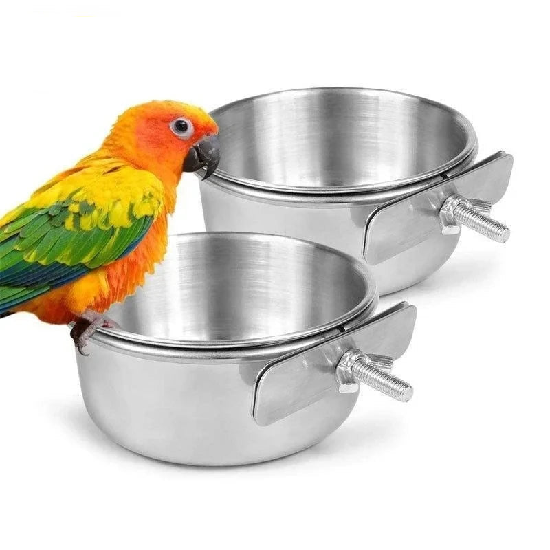 Stainless Steel Bird Feeder with Clamp Holder