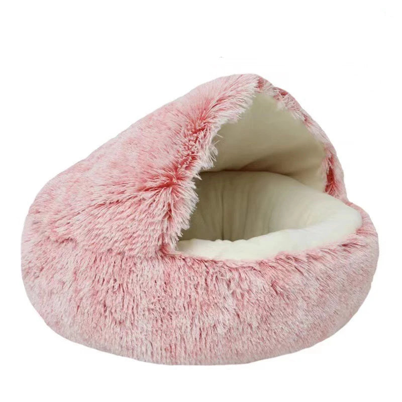 Premium Round Plush Pet Bed with Removable Cover