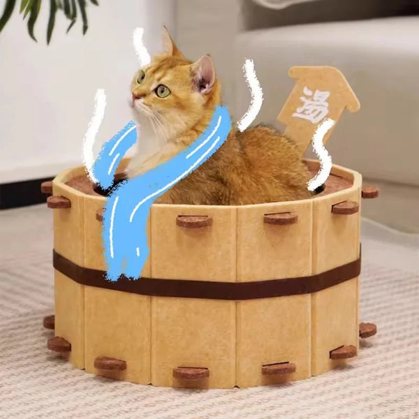 Premium Felt Cat Bed - Semi-Enclosed Design with Scratch Surface