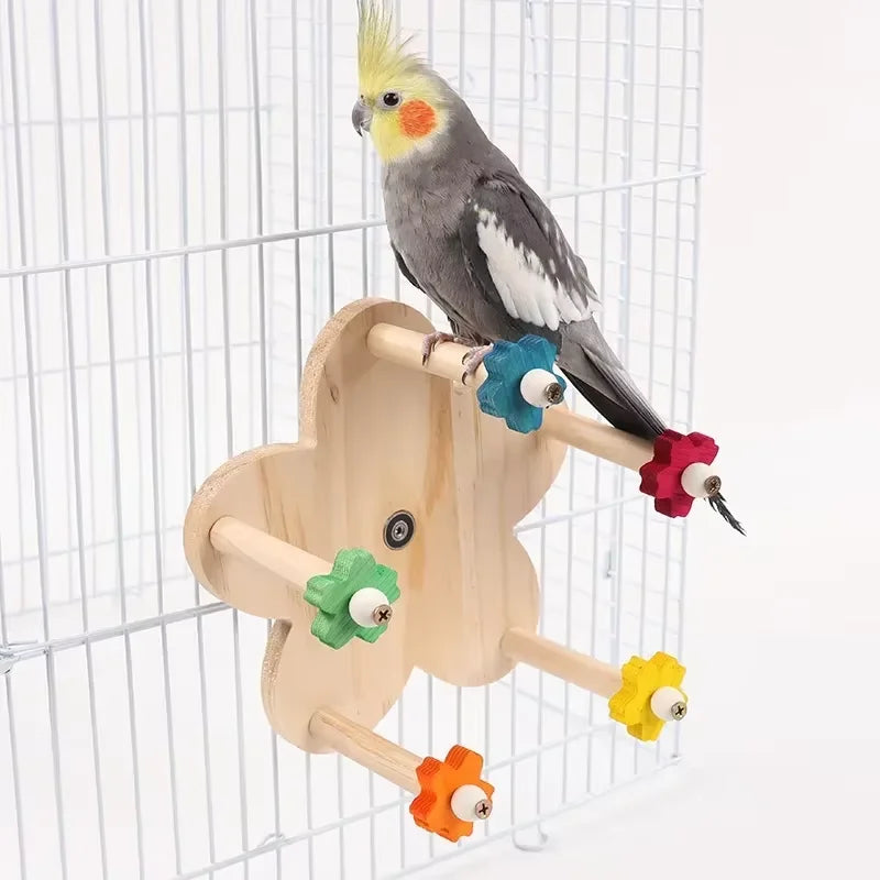 Premium Parrot Toy Set - Natural Wood & Woven Enrichment Toys