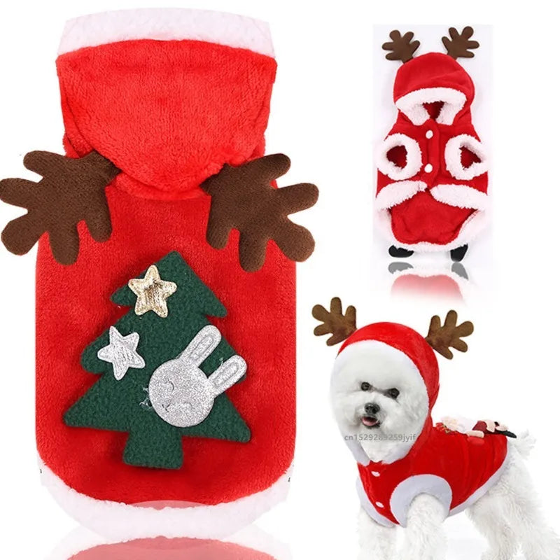 Festive Santa Costume for Dogs & Cats - Christmas Pet Apparel