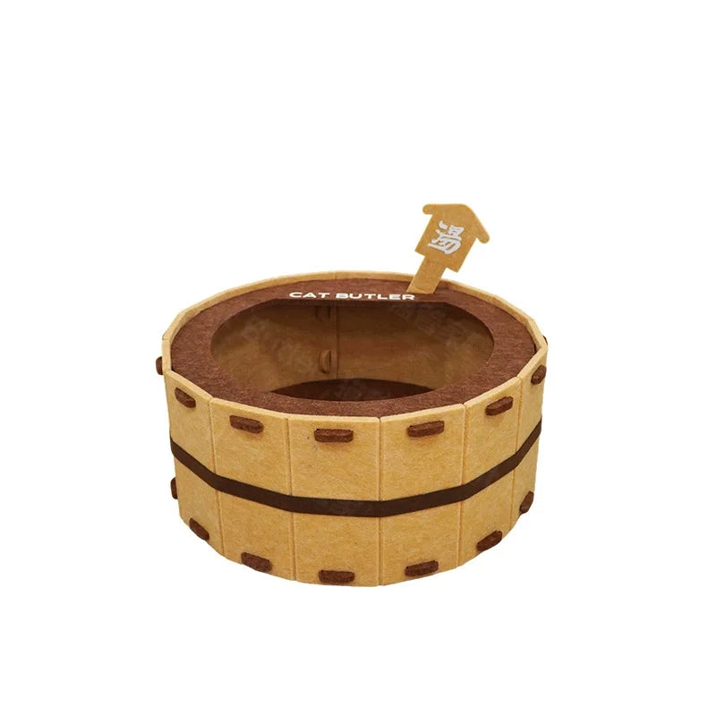 Premium Felt Cat Bed - Semi-Enclosed Design with Scratch Surface