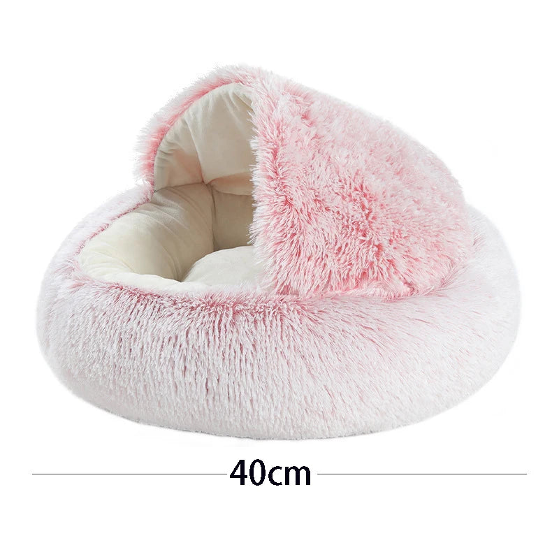 Premium Round Plush Pet Bed with Removable Cover