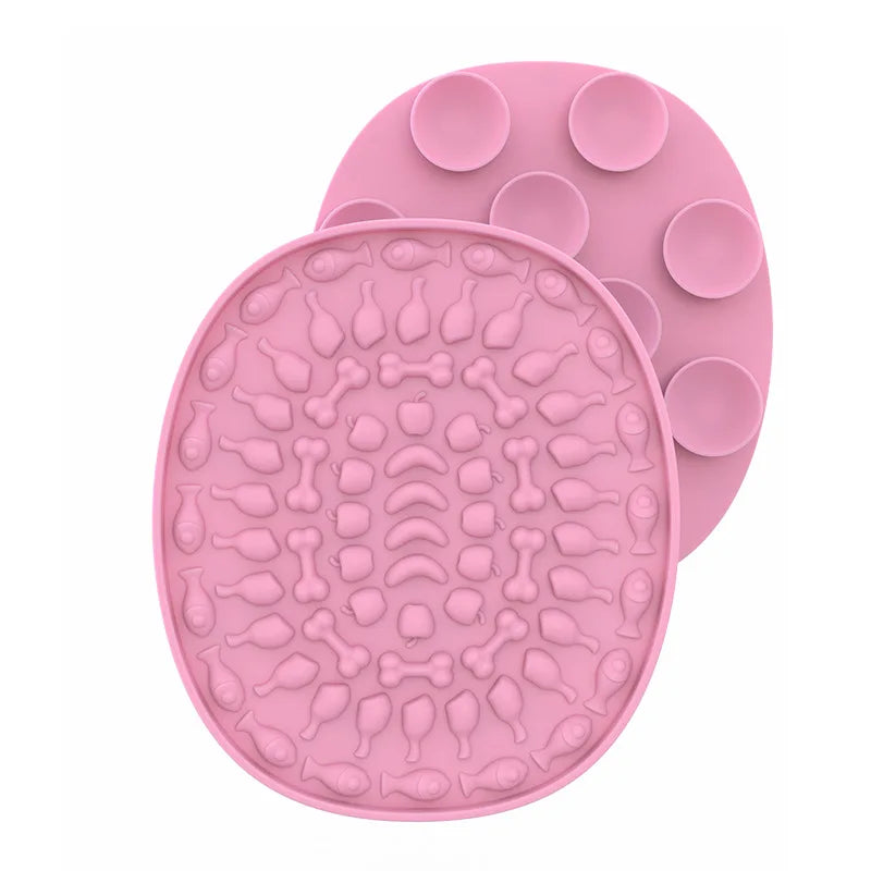Pet Slow Feeder Mat with Suction Cup - Silicone Lick Mat for Small Dogs & Cats