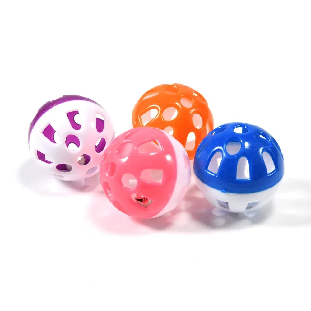 Colorful Parrot Bell Ball Toys - 10 Pack