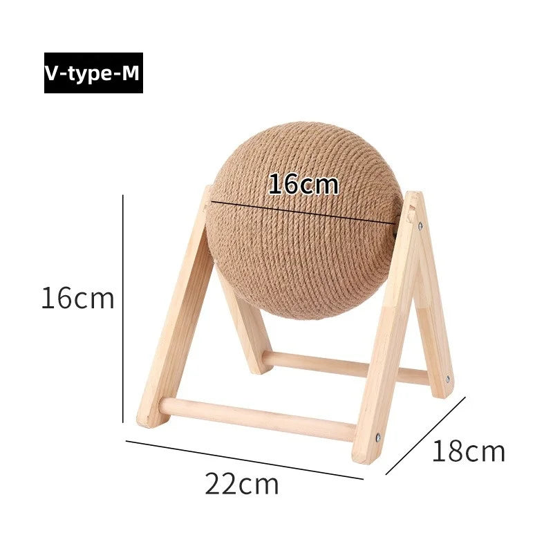 Premium Sisal Rope Scratching Ball - Interactive Cat Toy & Furniture Protector