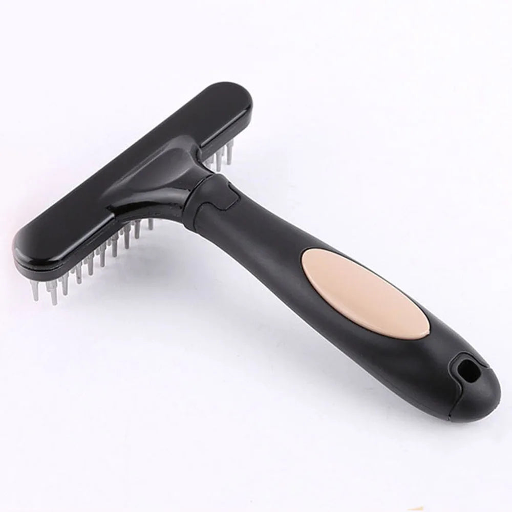 Professional Pet Grooming Rake - Stainless Steel Undercoat Brush for Dogs & Cats
