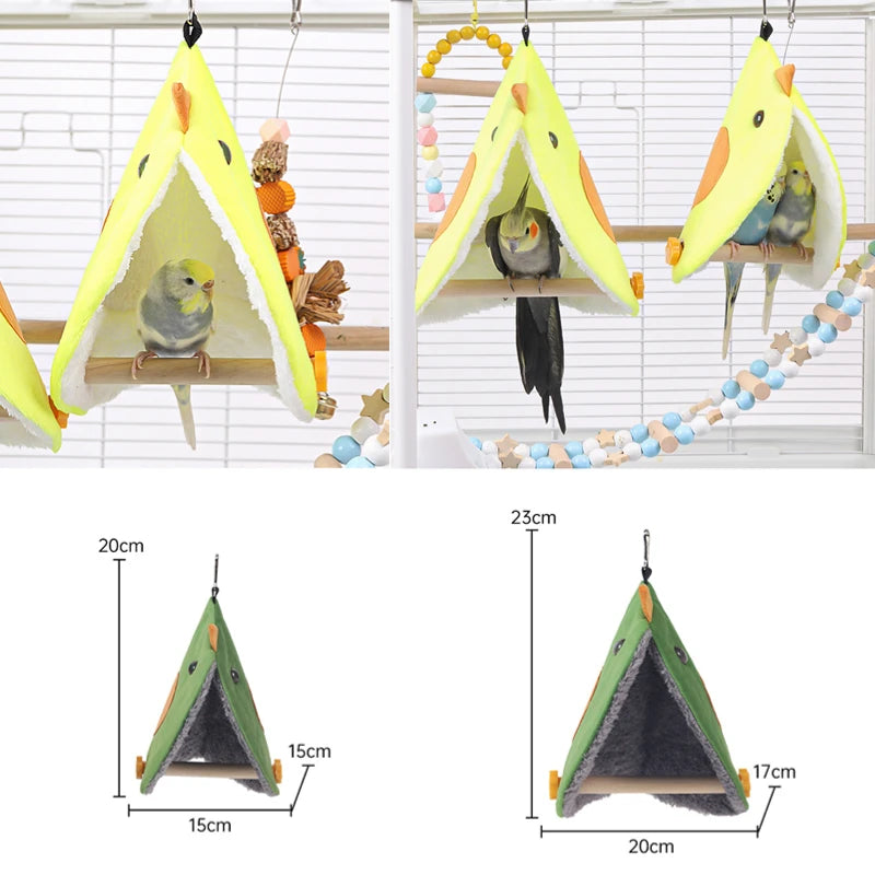 Plush Bird Nest Hammock - Cozy Hanging Bed for Parrots & Parakeets