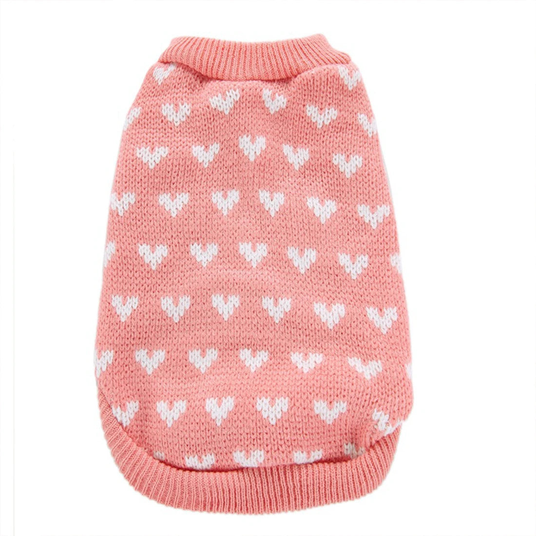 Classic Heart Graphic Cat Sweater - Soft Warm Pet Clothing