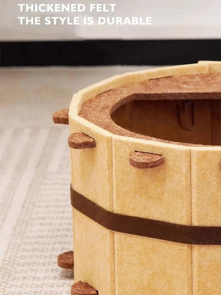 Premium Felt Cat Bed - Semi-Enclosed Design with Scratch Surface
