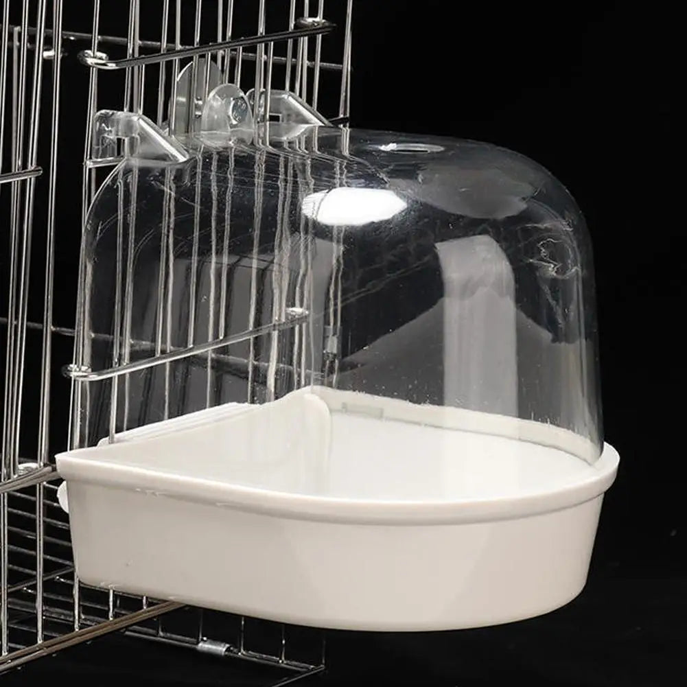 Hanging Bird Bath for Parrots - Waterproof Cage-Style External Bathtub