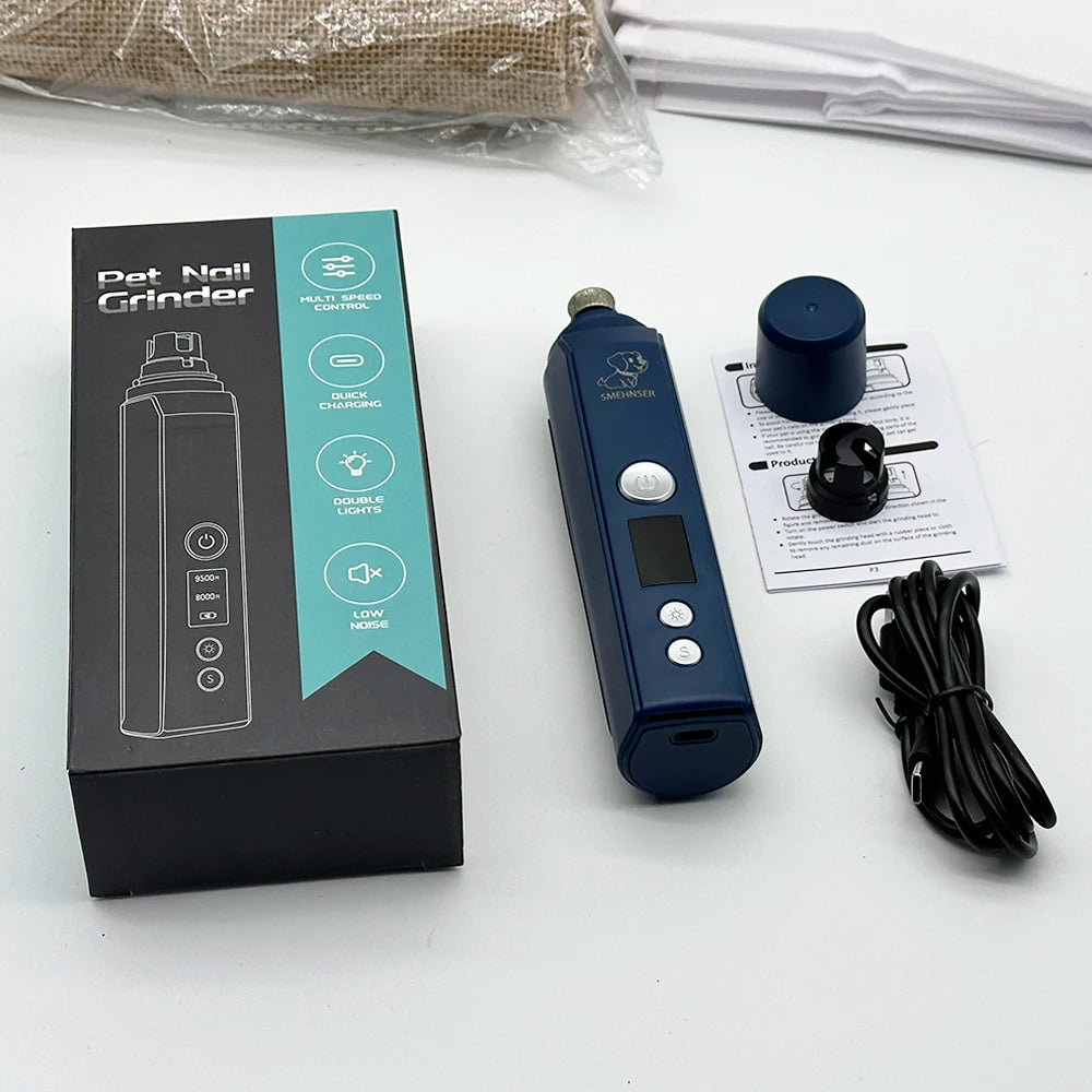 Professional Electric Pet Nail Grinder - Low Noise Trimmer for Dogs & Cats