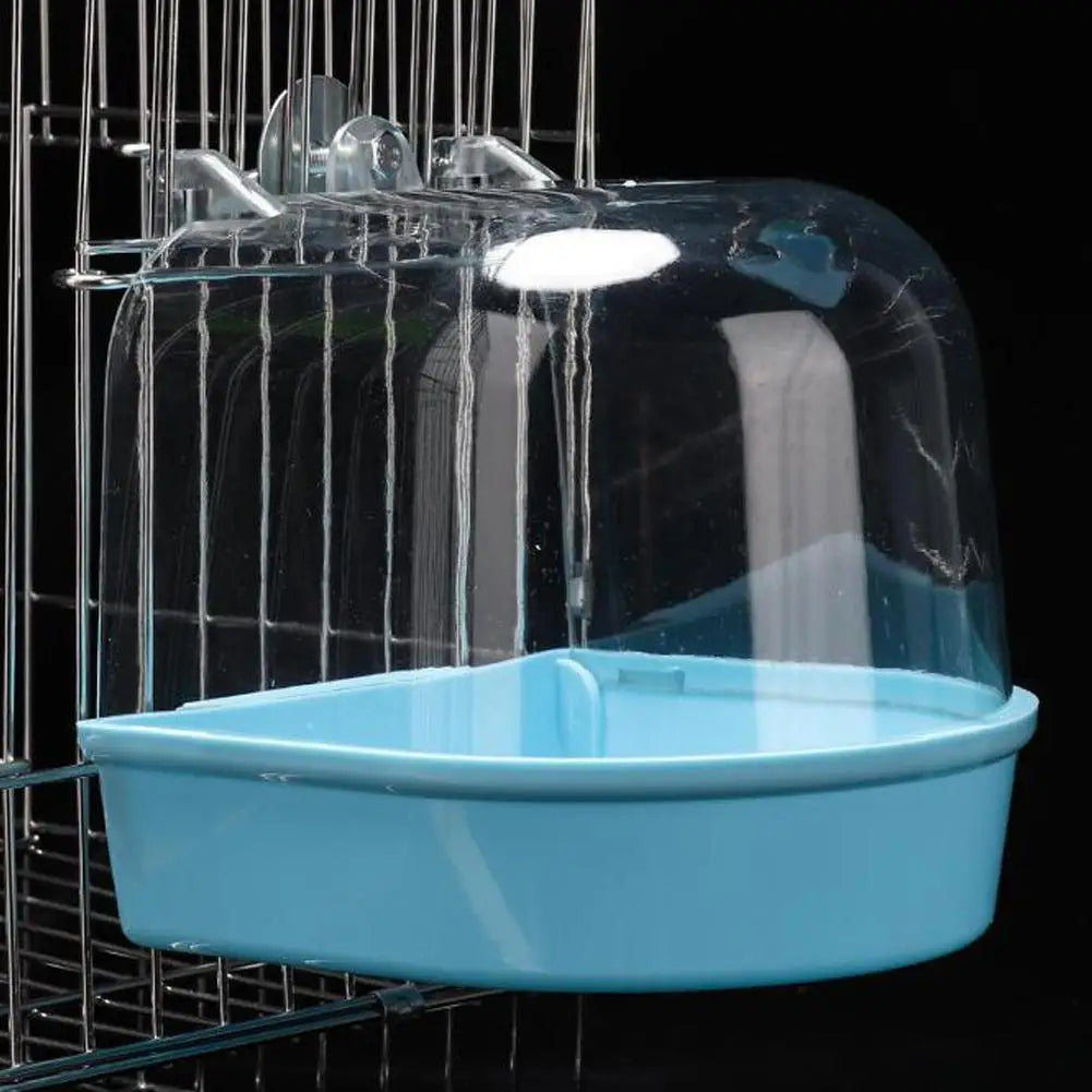 Hanging Bird Bath for Parrots - Waterproof Cage-Style External Bathtub