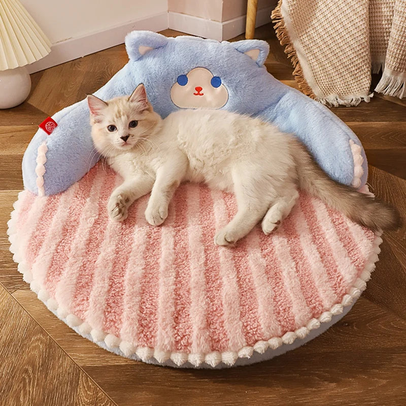 Hoopet Winter Pet Bed - Plush Velvet Cushion for Cats & Small Dogs