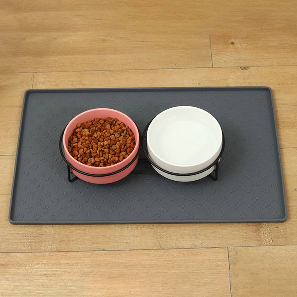 Pet Silicone Feeding Mat - Paw Print Design