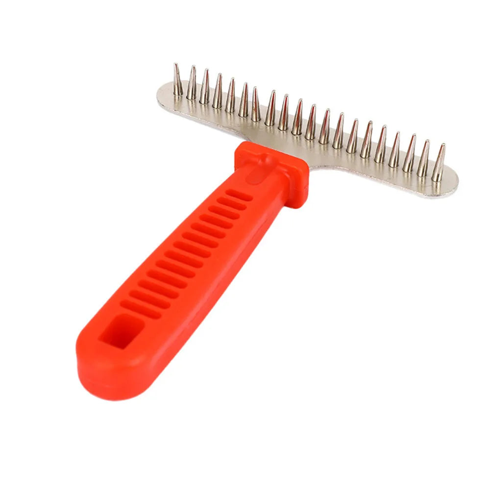 Professional Pet Grooming Rake - Stainless Steel Undercoat Brush for Dogs & Cats