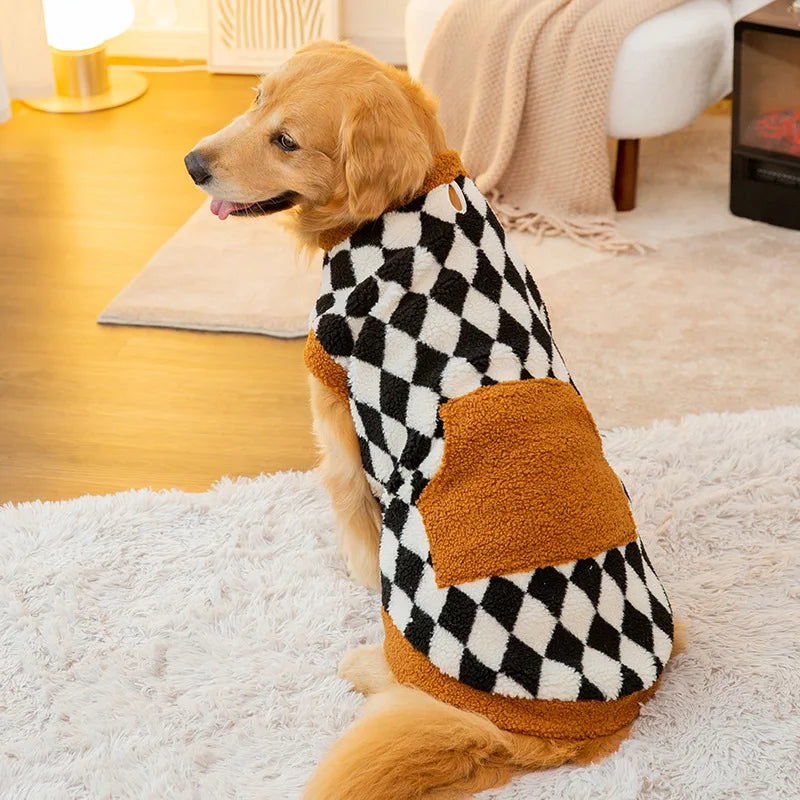 Fleece Dog Hoodie for Large Breeds - Soft Warm Jacket for Golden Retriever & Labrador