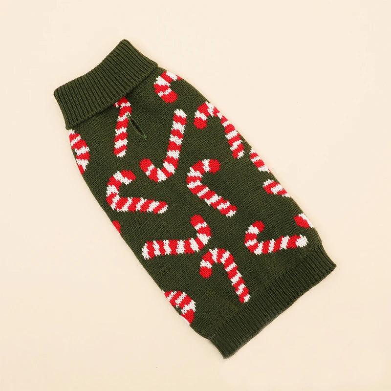 Christmas Dog Sweater - Knitted Turtleneck Pullover for Small Dogs