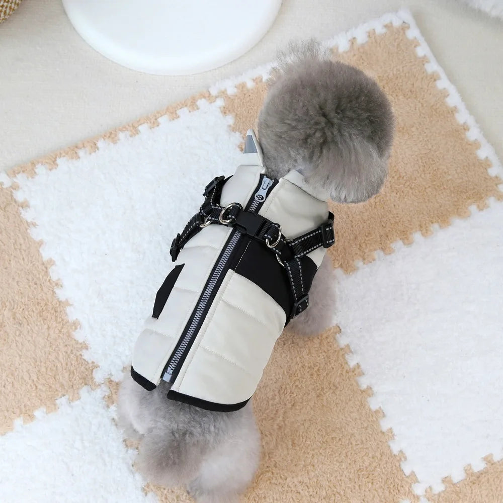 Waterproof Dog Winter Jacket - Adjustable Padded Coat with Reflective Strips