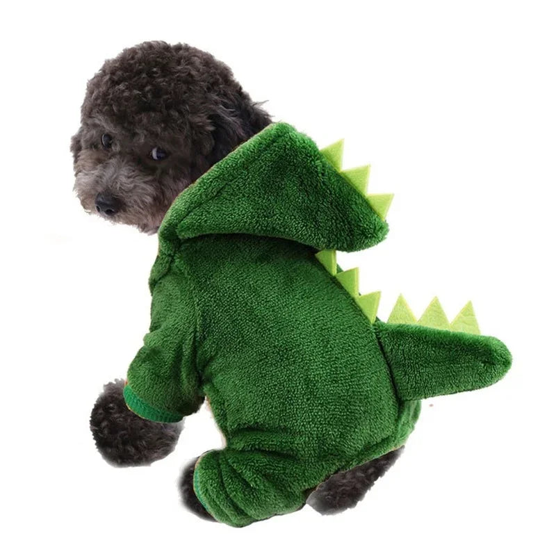 Dinosaur Pet Costume - Warm Fleece Hoodie for Cats & Small Dogs