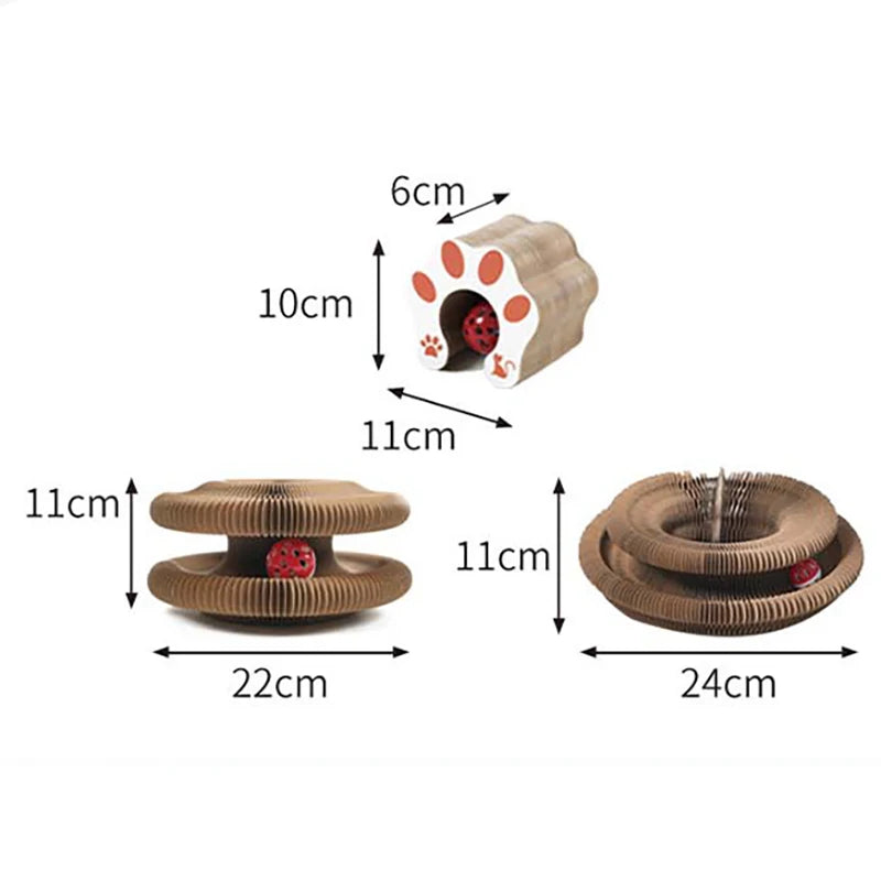 Round Corrugated Cat Scratching Board with Ball Toy