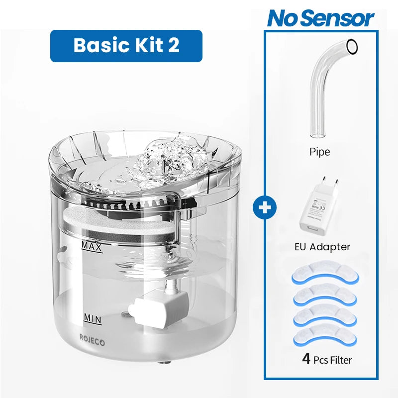 ROJECO Automatic Cat Water Fountain - 1.8L Smart Pet Drinking Dispenser