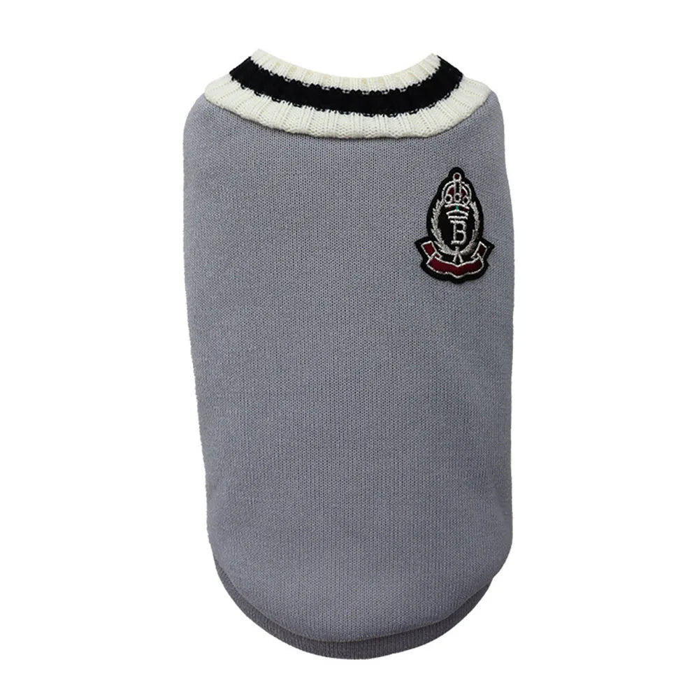 Collegiate Style Pet Vest - Winter Warm Cat & Dog Sweater Jacket