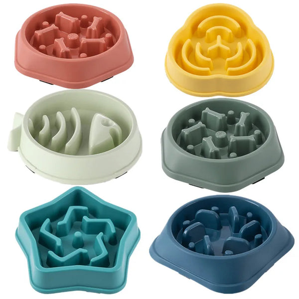 Slow Feeder Pet Bowl - Anti-Choking Design for Dogs & Cats